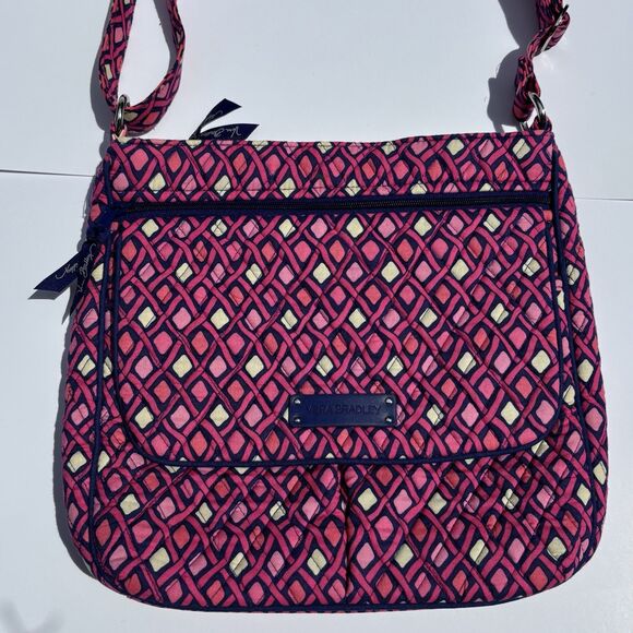 Vera Bradley Katalina Pink Diamonds Messenger Laptop Bag Preowned but Unused - Picture 2 of 12